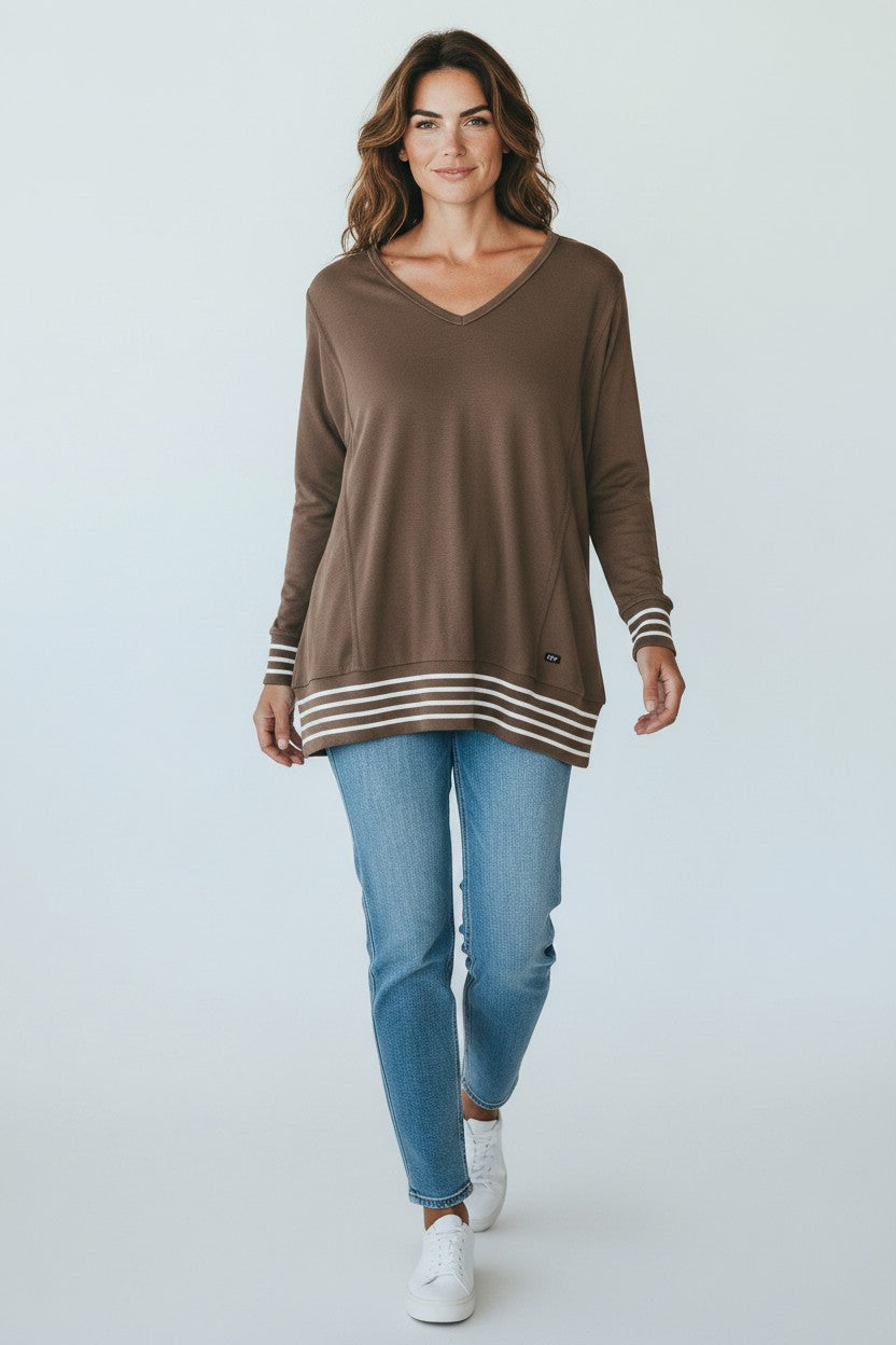 OTW Boxy L/S V neck Tee