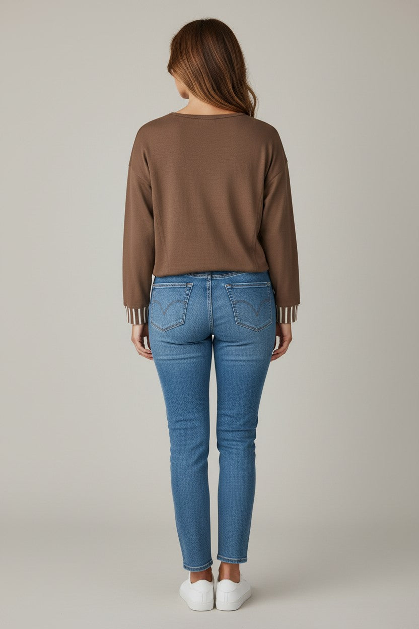 OTW Boxy L/S V neck Tee
