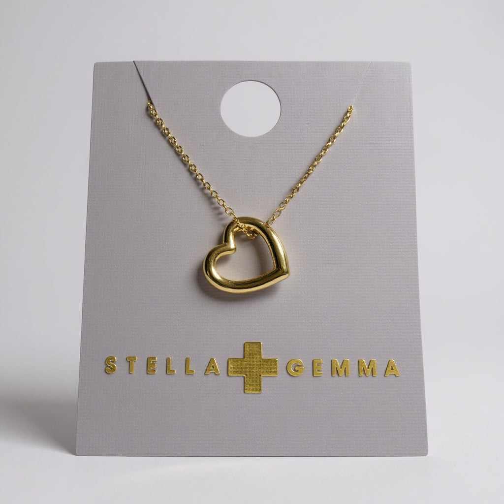 Stella + Gemma Gold Heart Outline Necklace