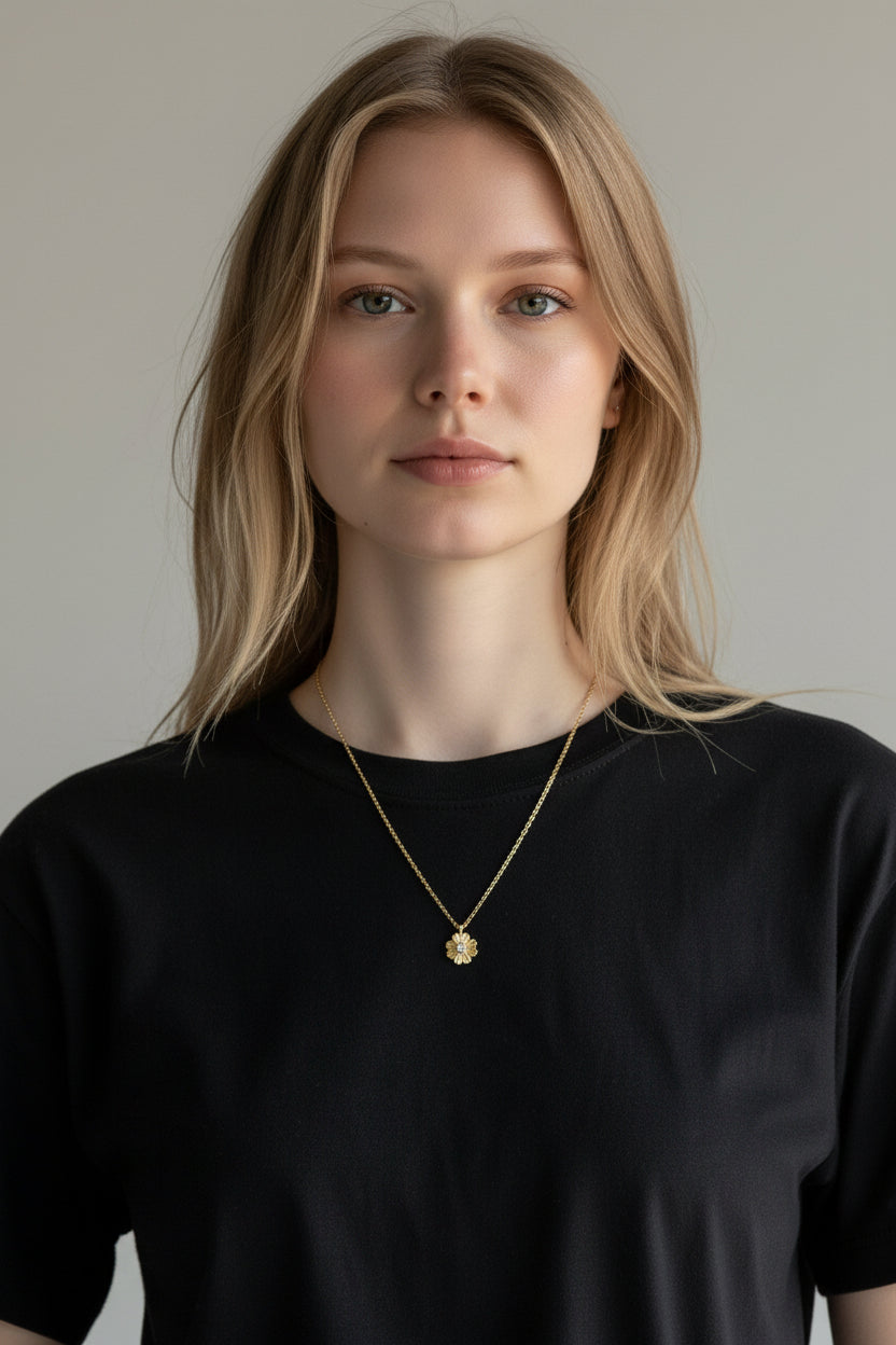 Stella + Gemma Daisy Crystal Center Necklace