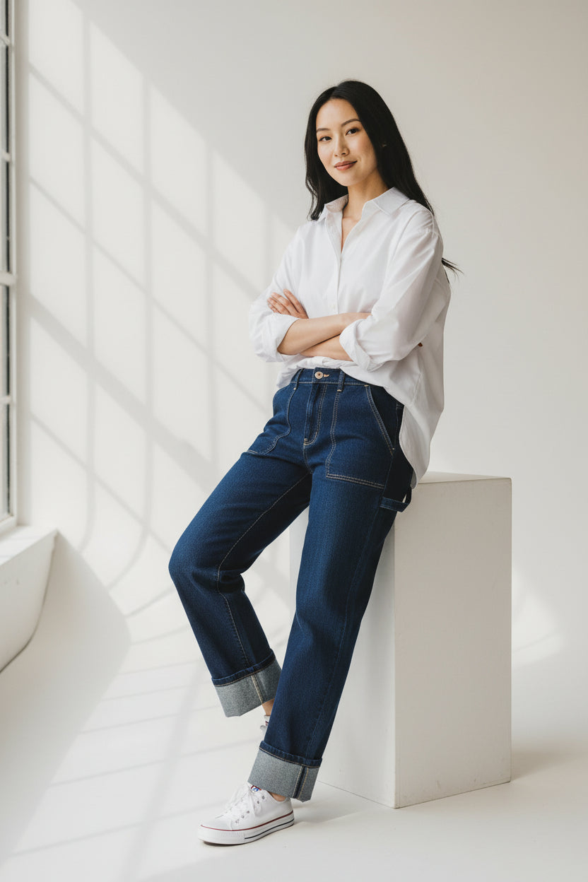 OTW Cuff Detail Crop Jeans