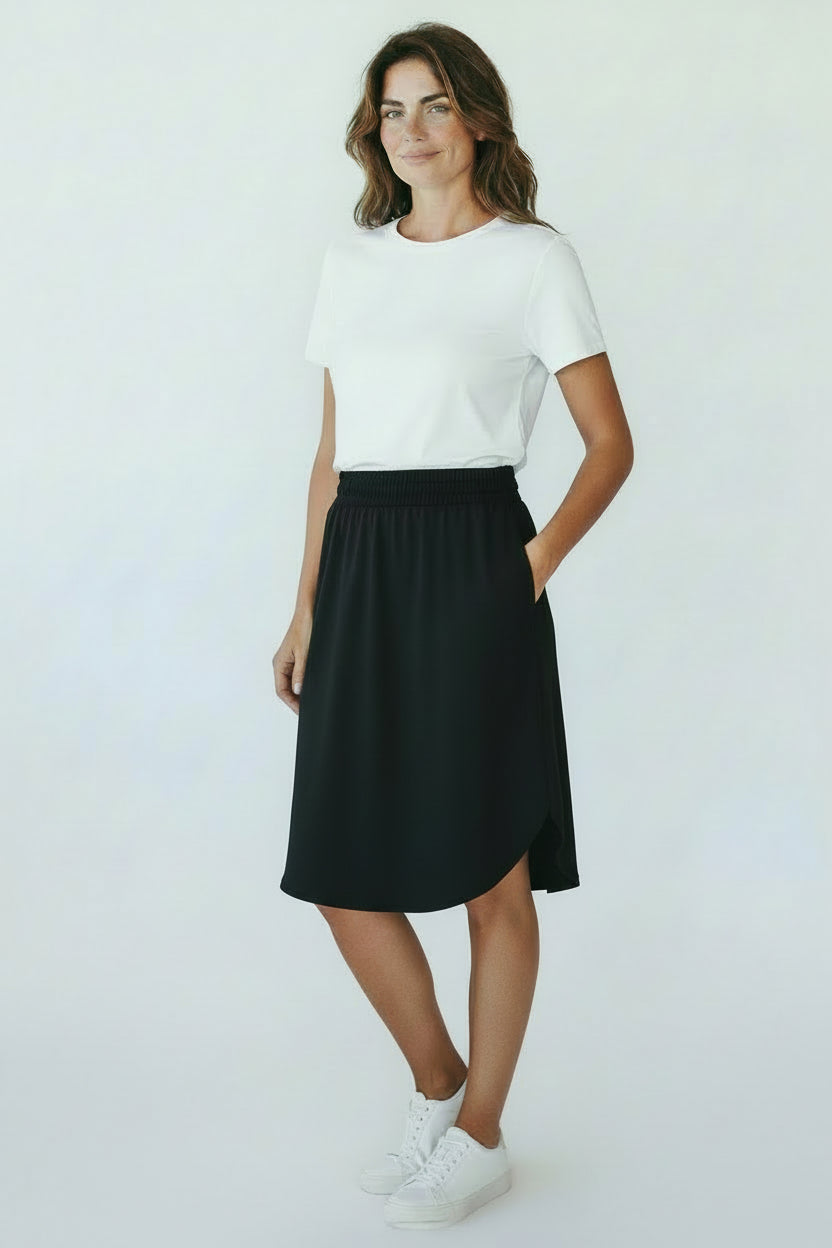 OTW Scoop Hem Midi Skirt