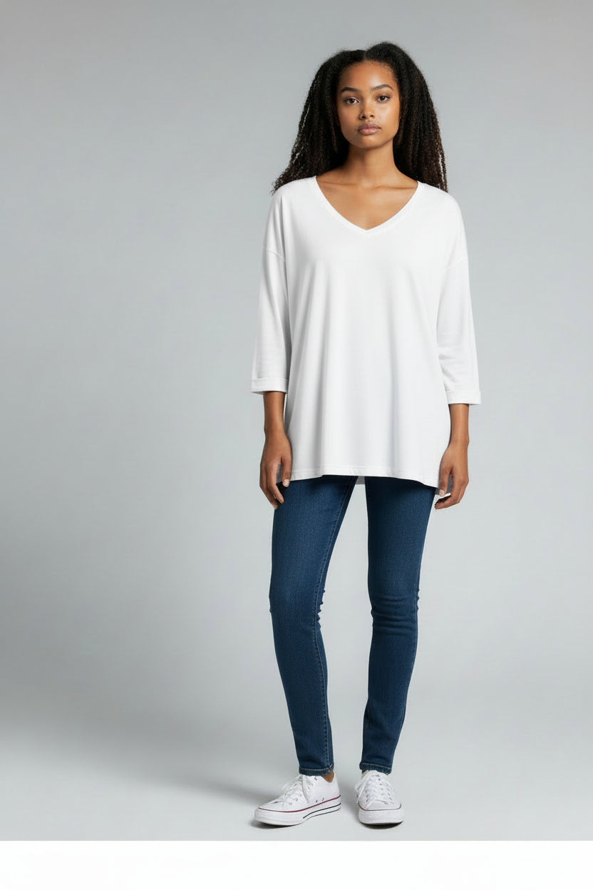 OTW V-Neck 3/4 Sleeve Top
