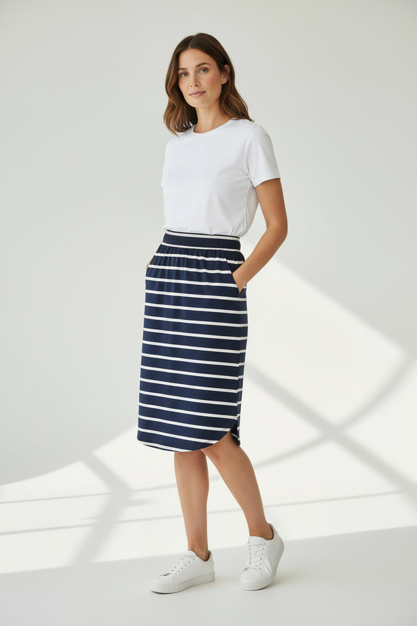 OTW Scoop Hem Midi Skirt
